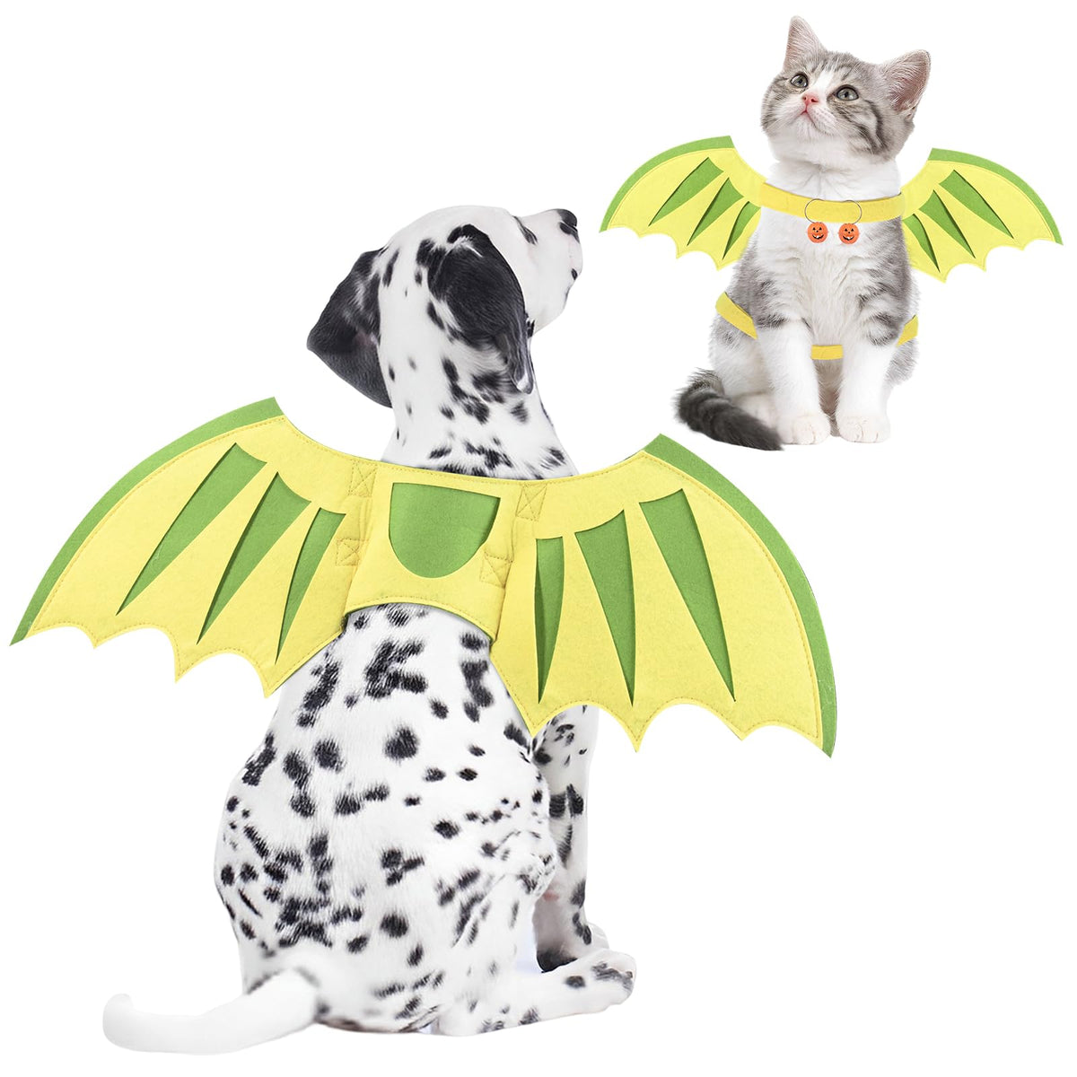 Dog Wings Dragon Wings for Dogs Pumpkin Bells Halloween Costumes for Dogs Small Medium Large Pet Wings Pet Dragon Wings Dog Cat Costume Wings Halloween Dog Dinosaur Wings Christmas Birthday Party