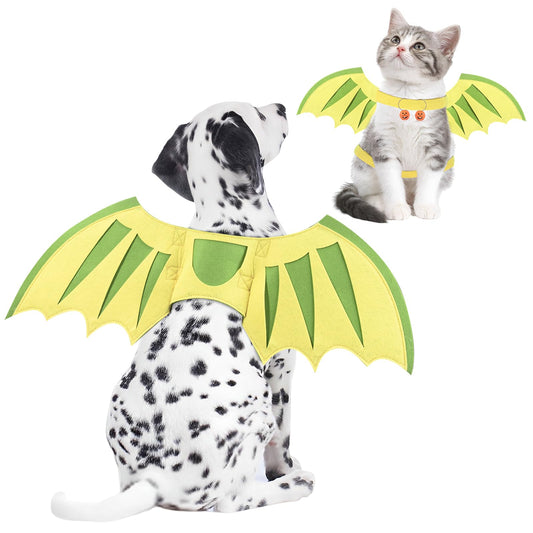 Dog Wings Dragon Wings for Dogs Pumpkin Bells Halloween Costumes for Dogs Small Medium Large Pet Wings Pet Dragon Wings Dog Cat Costume Wings Halloween Dog Dinosaur Wings Christmas Birthday Party