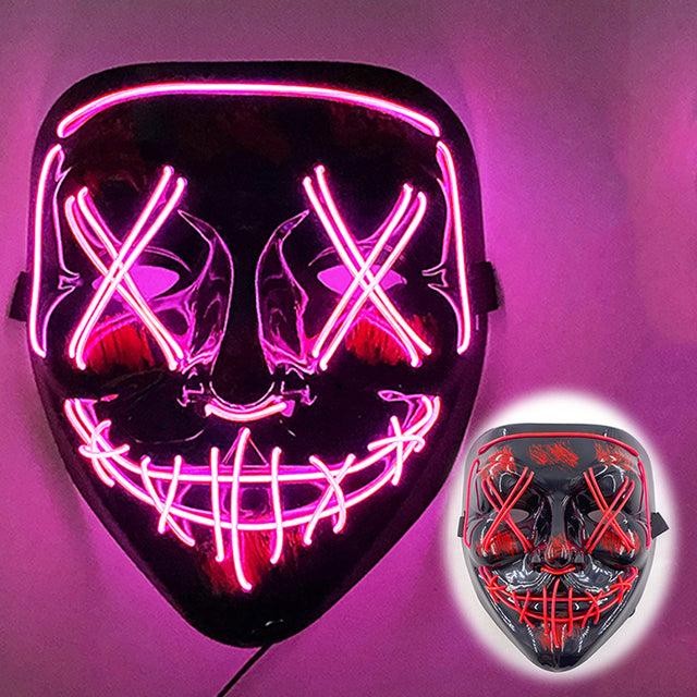 LED Neon Halloween Mask for Cosplay Costume