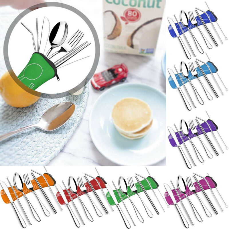Stainless Steel Portable Cutlery Set - 7 Pieces