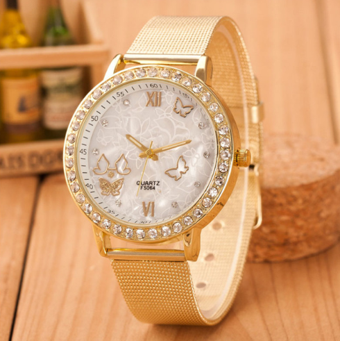 Geneva Gold Mesh Crystal Watch - product image 2