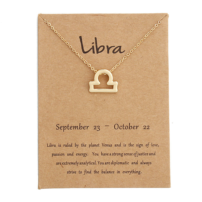 Zodiac Alloy Pendant Necklace Wholesale Christmas Gift