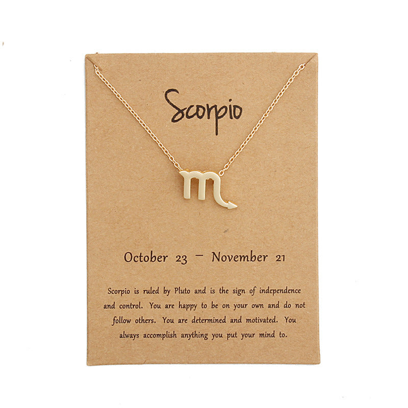 Zodiac Alloy Pendant Necklace Wholesale Christmas Gift