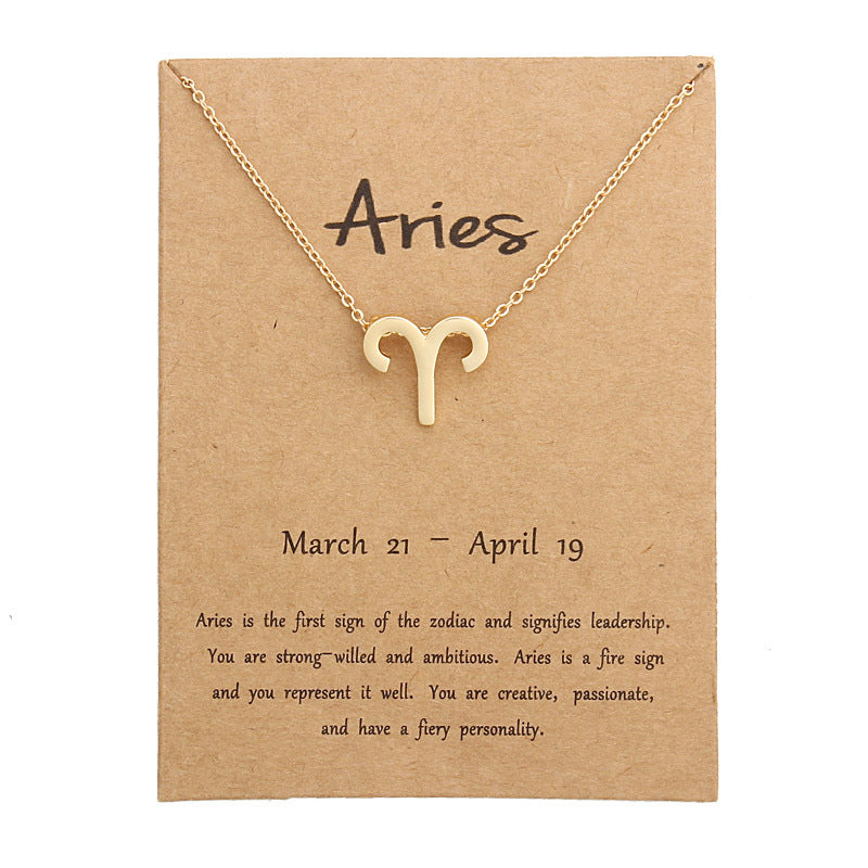 Zodiac Alloy Pendant Necklace Wholesale Christmas Gift