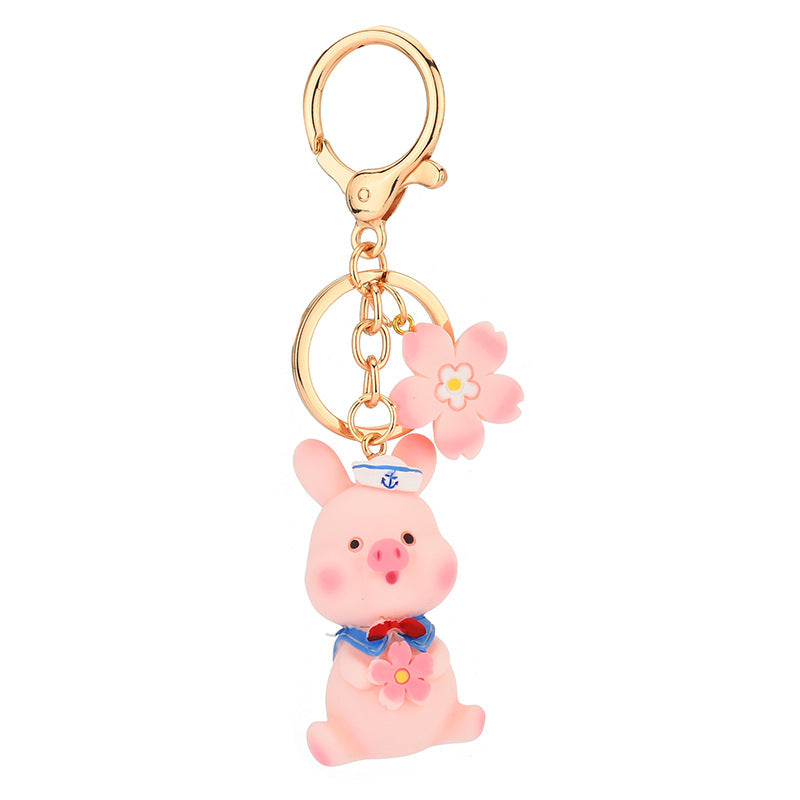 Pink Pig Flower Keychain - product image 7