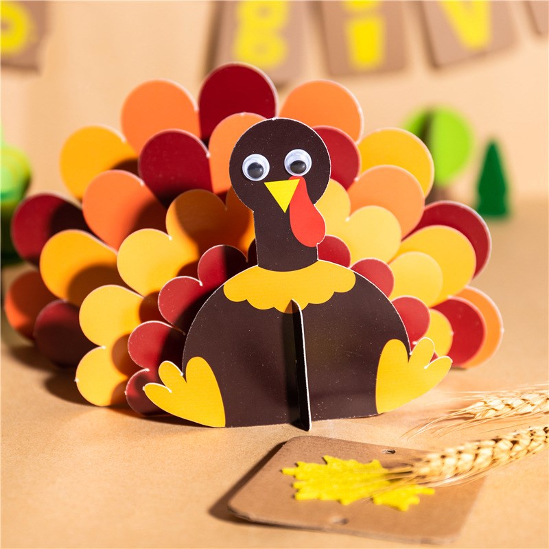 DIY Thanksgiving 3D Turkey Decoration for Kids