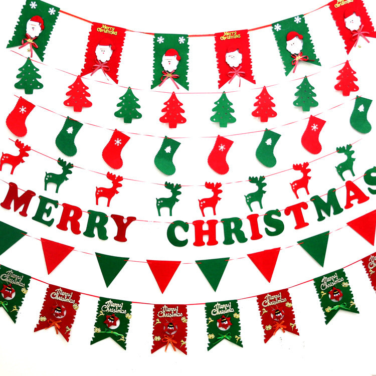 Christmas Triangle Banner Decoration with Letters