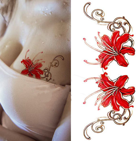 Flower Tattoo Stickers - Plum Blossom Design