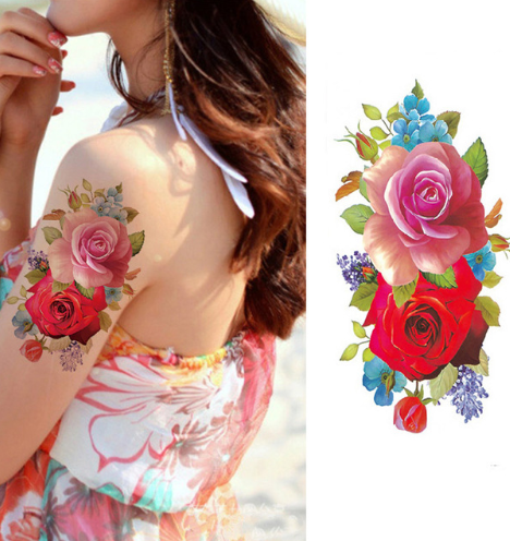 Flower Tattoo Stickers - Plum Blossom Design