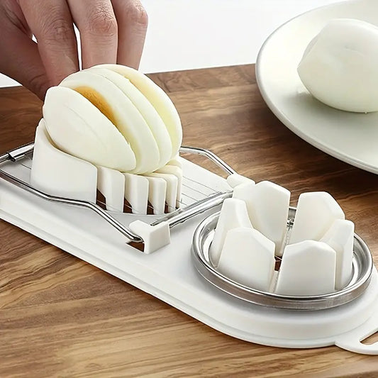 1-Piece Stainless Steel Egg Cutter and Divider Tool
