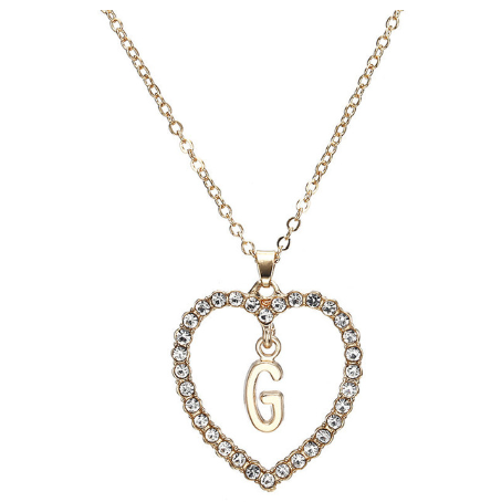 Crystal Heart Letter Necklace - product image 10