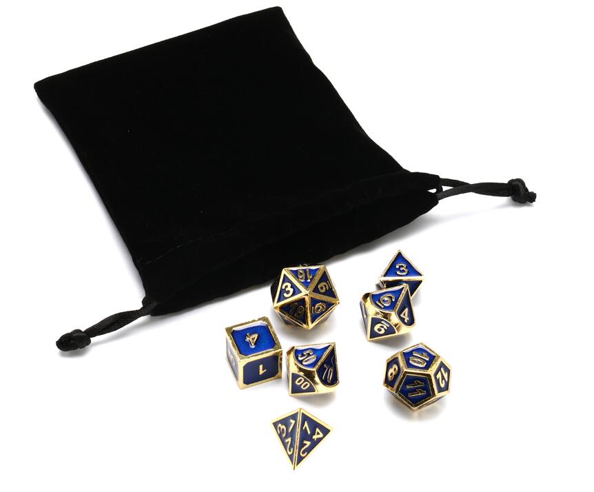 7-Piece Metal RPG Dice Set with Bag - product image 4