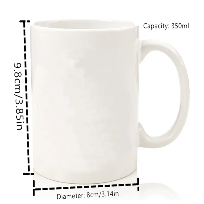 Printed Ceramic Coffee Mug - Classic White Cup (350 ml)
