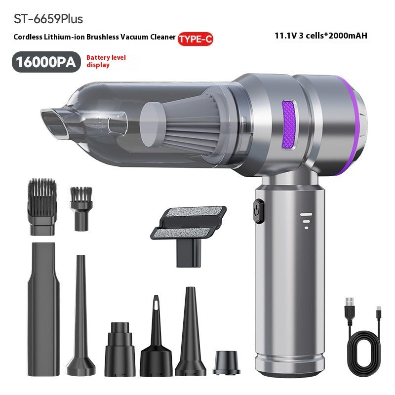 Mini Handheld Dual-Function Car Cleaner - Suction & Blowing