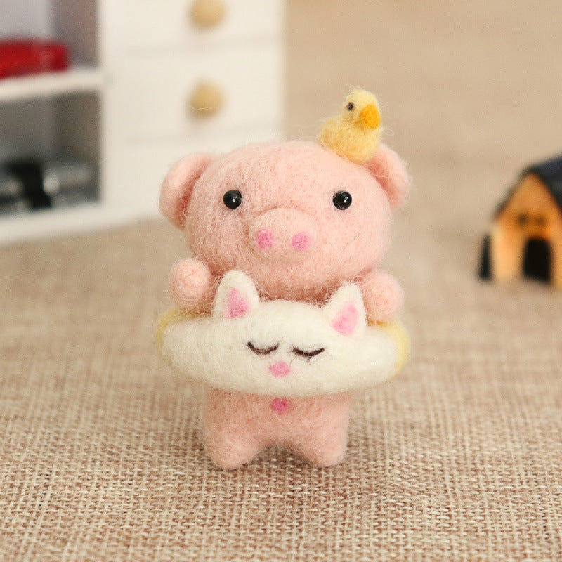 Beginner Wool Felt Pig Doll DIY Kit - product image 3