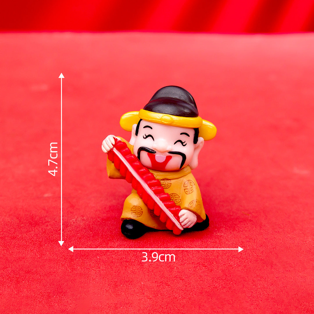 DIY Miniature New Year Fortune God Decoration Accessory