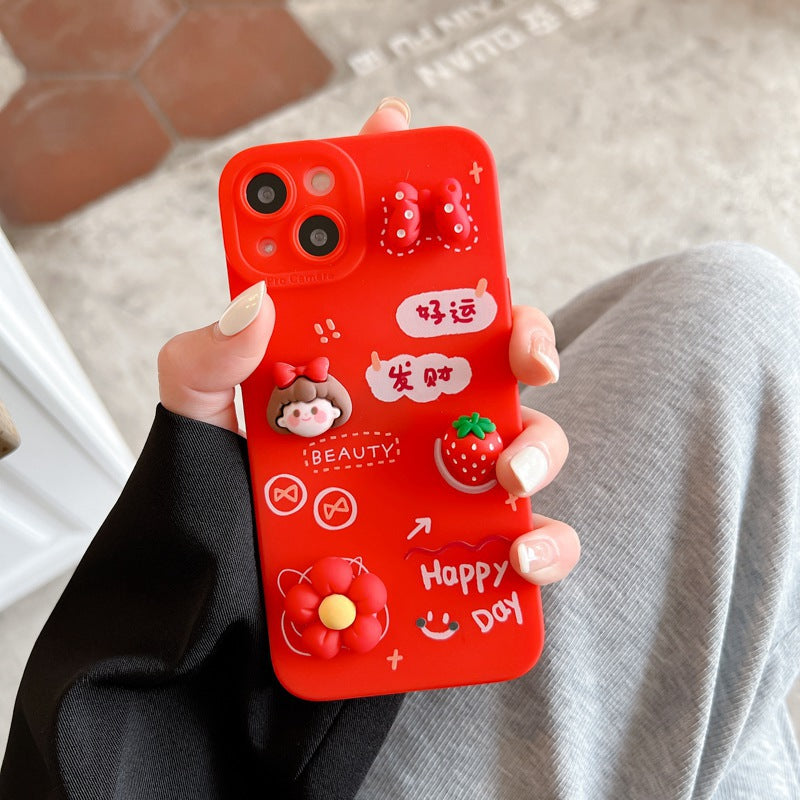 Cartoon New Year Silicone Skin Phone Case