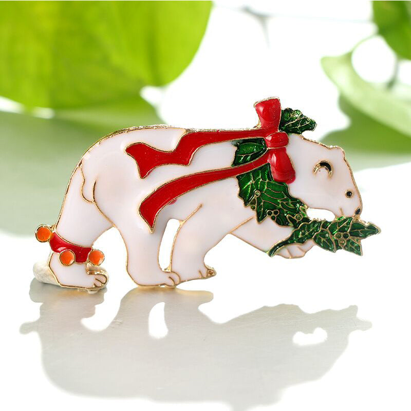 Vintage Christmas Deer & Snowman Brooch - product image 5