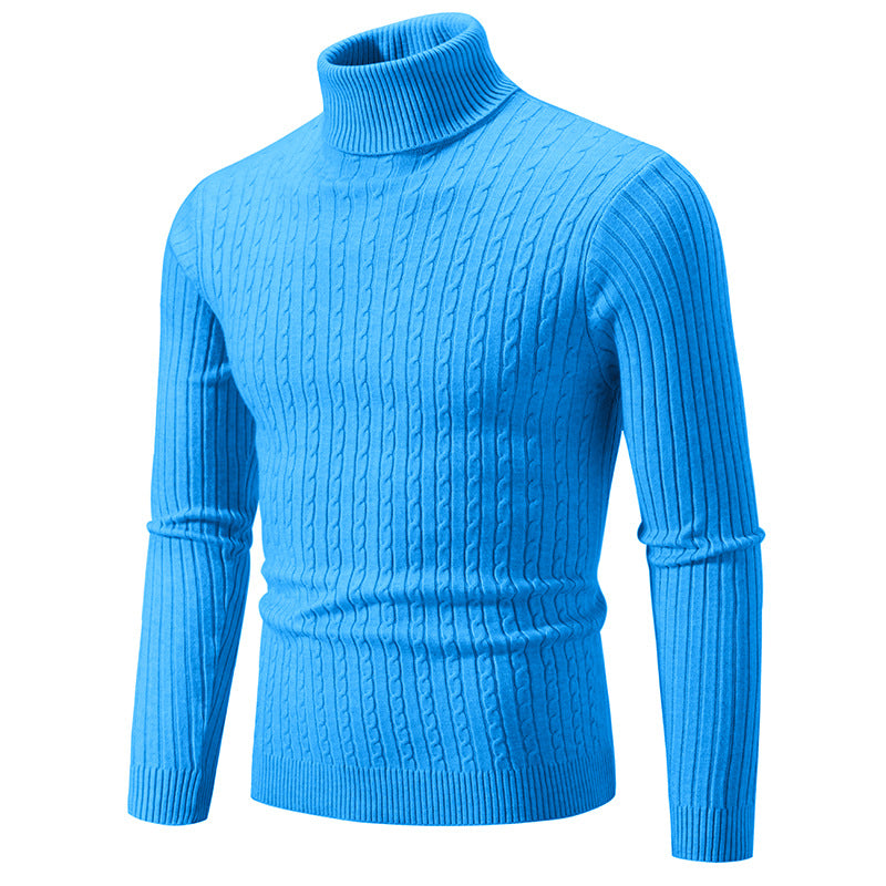 Men's Casual High Collar Pullover Sweater