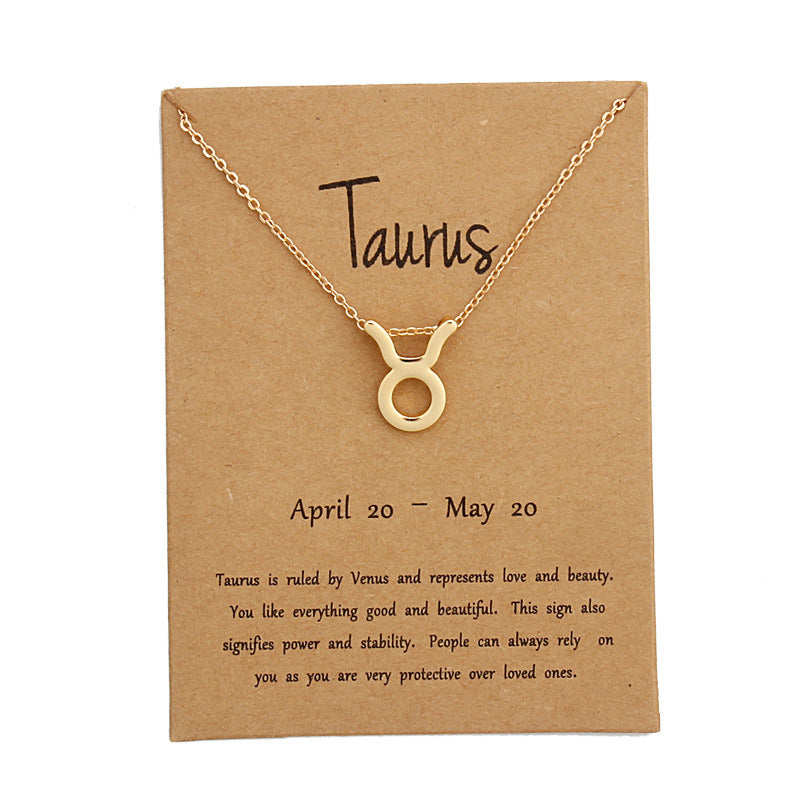 Zodiac Alloy Pendant Necklace Wholesale Christmas Gift