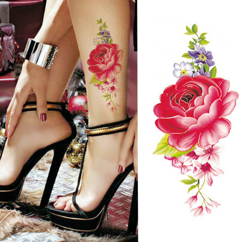 Flower Tattoo Stickers - Plum Blossom Design