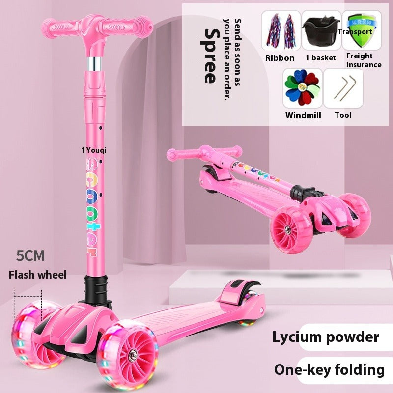 Kids Foldable Flash Wheel Scooter