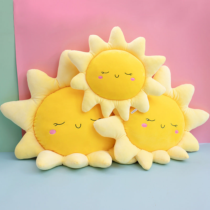 Kawaii Sun & Cloud Plush Pillow