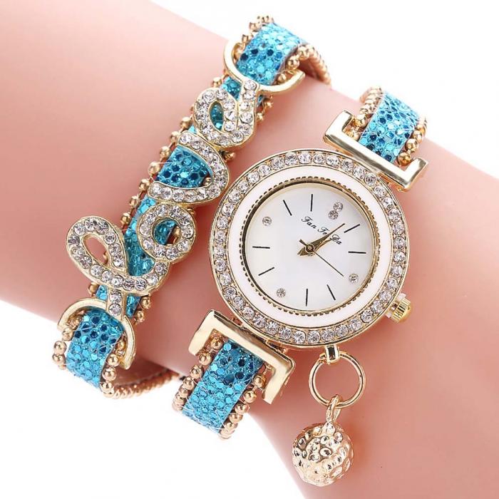 Diamond-Studded Snake Skin Women's Watch with Bracelet