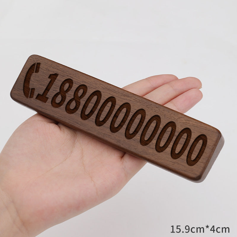 Walnut Car Temporary Parking Sign with Creative Design