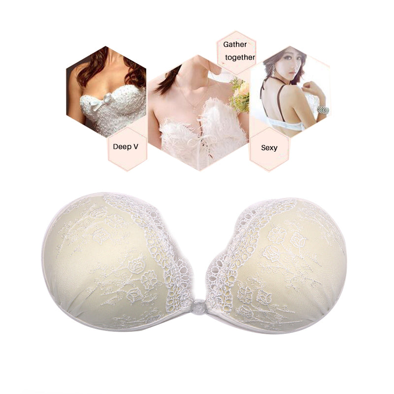 Embroidered Strapless Lace Bra Stickers for Weddings