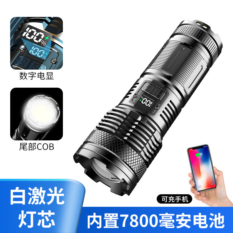 High-Power Rechargeable Flashlight with Zoom Function