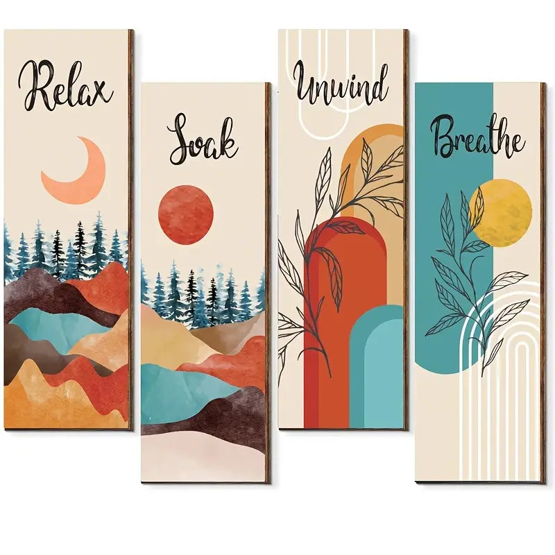 Rustic Bohemian Bathroom Wall Sign - product image 2