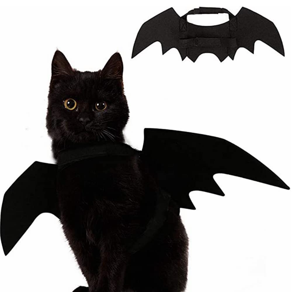 ISMARTEN Bat Wings Costume Small Black Felt for Dogs & Cats Halloween Pet Apparel