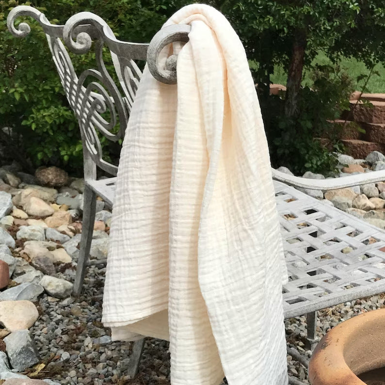 Embroidered Muslin Baby Swaddle Blanket - product image 2
