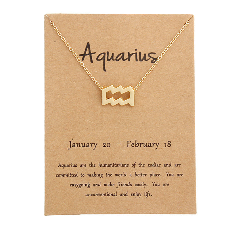 Zodiac Alloy Pendant Necklace Wholesale Christmas Gift