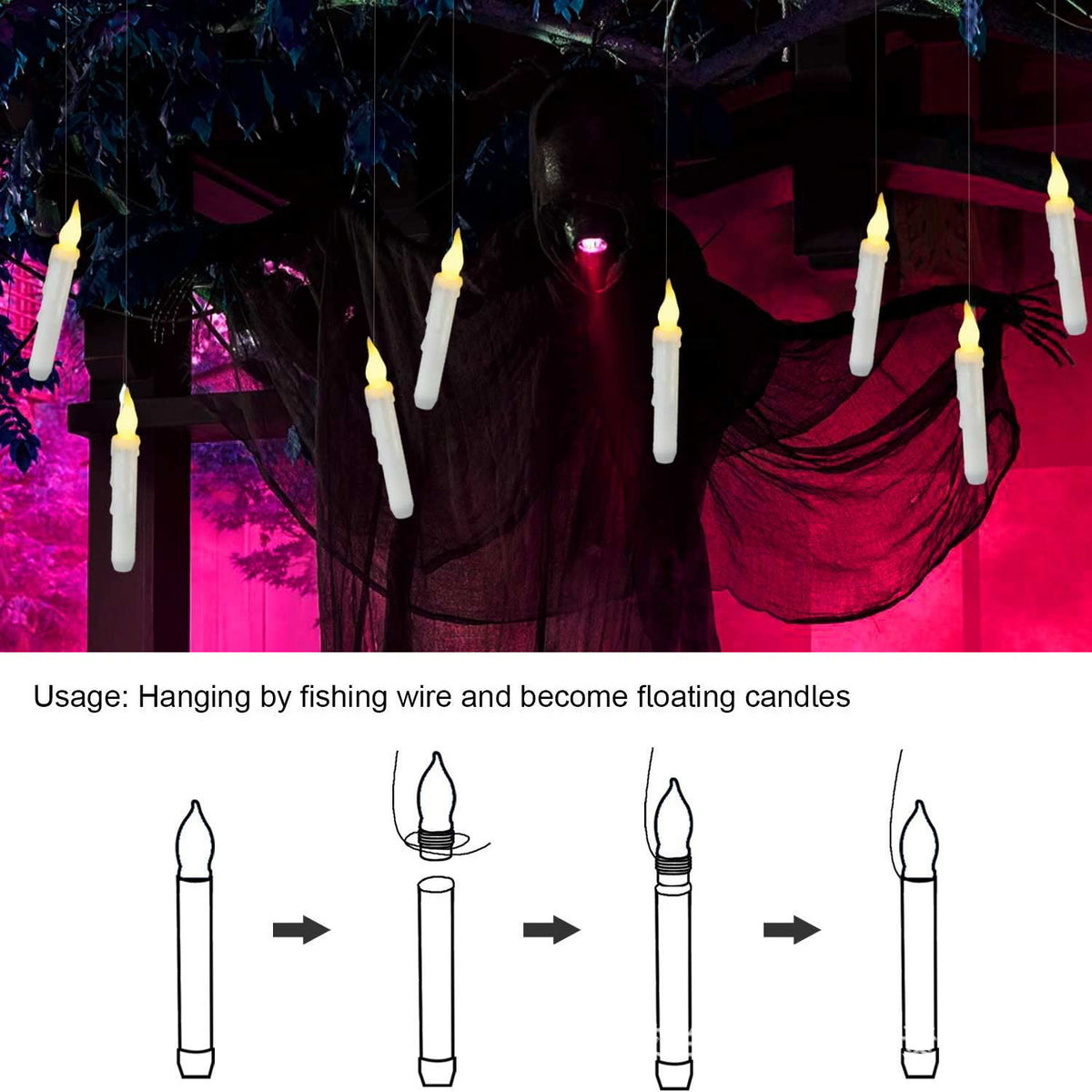 Floating Magic Wand Candle Light for Parties and Decor