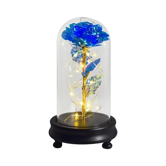 Light Up Rose in Glass Dome - 1pc Artificial Flower