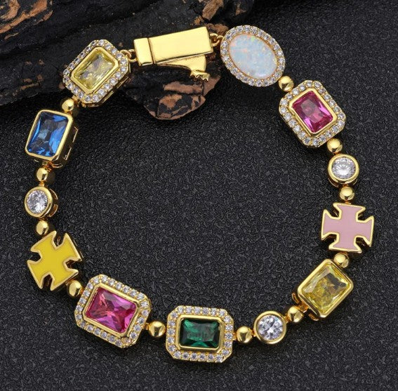Gold-Plated Hip-Hop Gemstone Necklace - product image 19