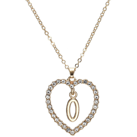 Crystal Heart Letter Necklace - product image 7