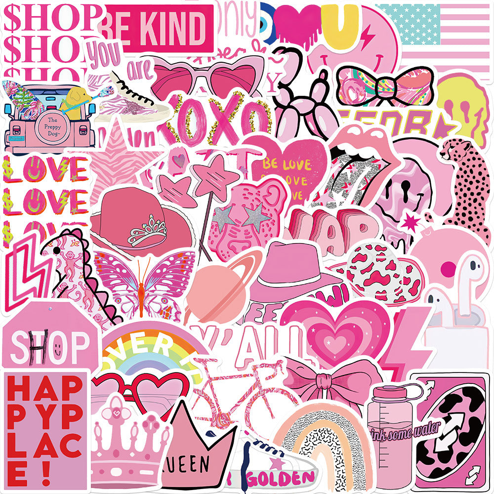 50 PCS Waterproof Cartoon College Style Stickers Set