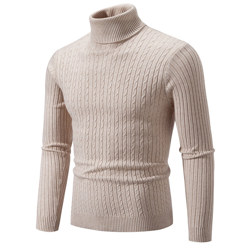 Men's Casual High Collar Pullover Sweater