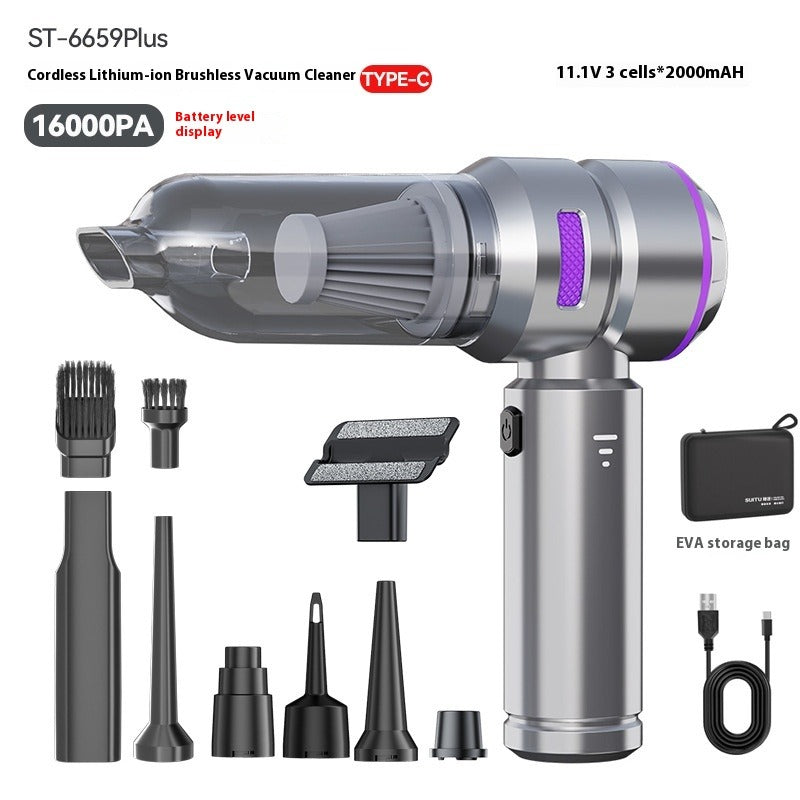 Mini Handheld Dual-Function Car Cleaner - Suction & Blowing