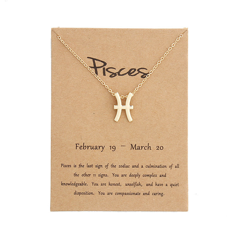 Zodiac Alloy Pendant Necklace Wholesale Christmas Gift