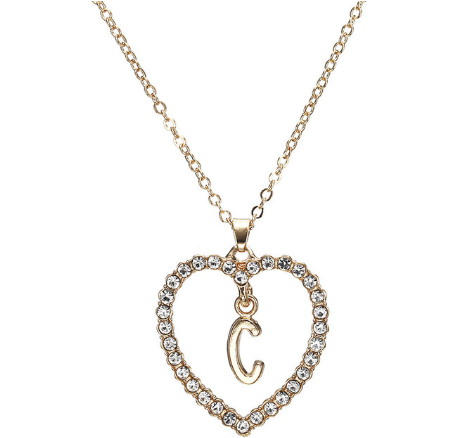Crystal Heart Letter Necklace - product image 13