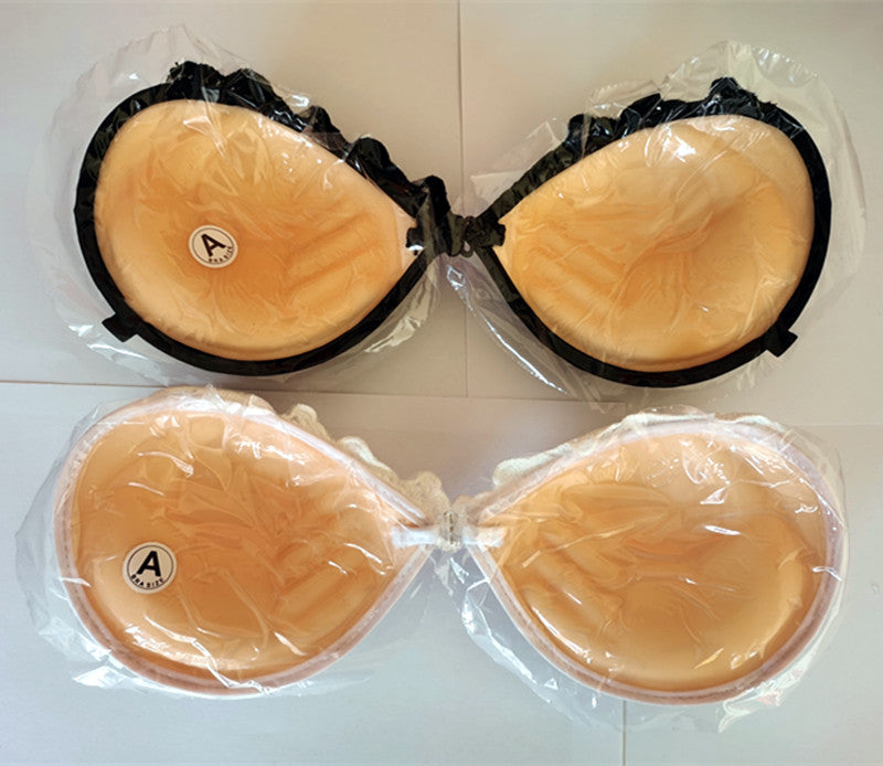 Thicker Embroidered Lace Invisible Bra with Silicone Cups