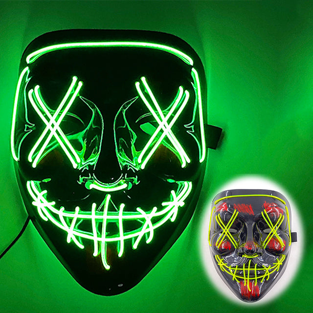 LED Neon Halloween Mask for Cosplay Costume