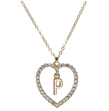 Crystal Heart Letter Necklace - product image 15