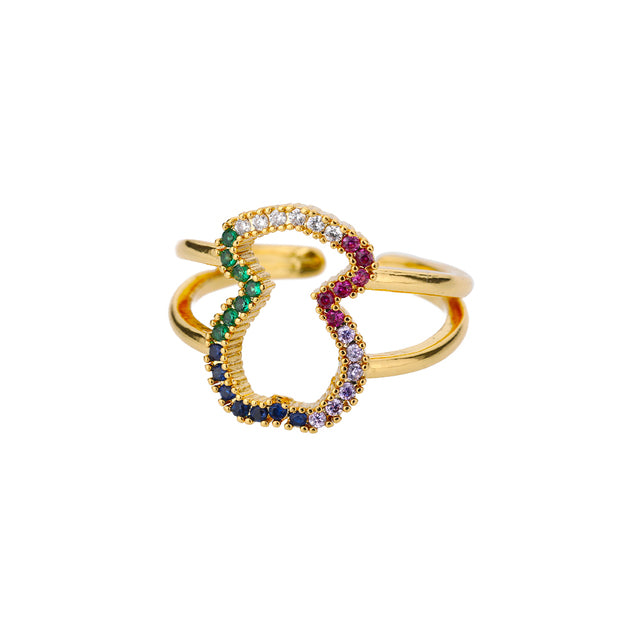 Retro Blue Zircon Trendy Personality Ring