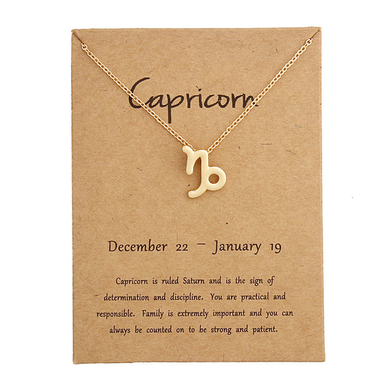 Zodiac Alloy Pendant Necklace Wholesale Christmas Gift