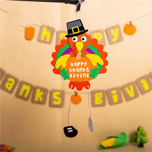 DIY Thanksgiving Turkey Door Hanger for Kids' Decor